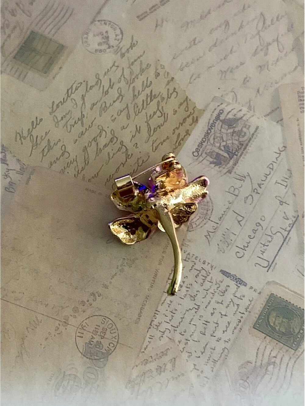 Charming Pink & Purple Flower Enamel Brooch Pin - Floral Jewelry Accessory